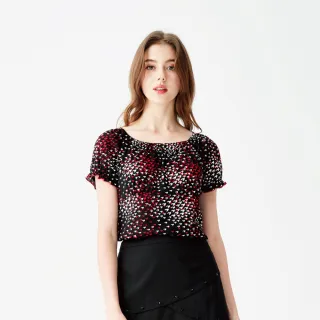 【MYSHEROS 蜜雪兒】純棉上衣 點點刺繡 英字傘圖 撞色拼接(深藍) 歷史價格詳細信息