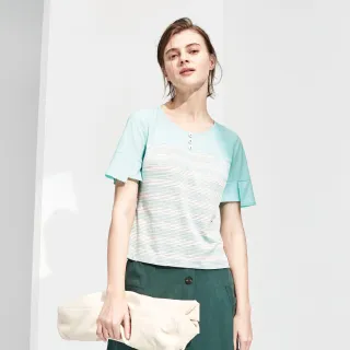 蜜雪兒MySHEROS-設計圓領蕾絲五分袖上衣－綠9310-11302-60 (僅有尺寸 38) 歷史價格詳細信息