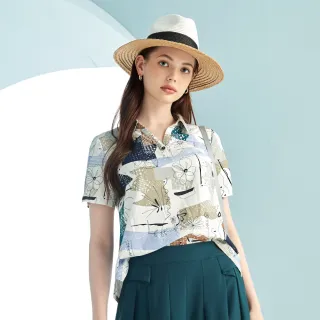 蜜雪兒 棉質開襟V領浪漫印花雪紡上衣 米 MySHEROS 官方直營店 2210-31672-11 歷史價格詳細信息