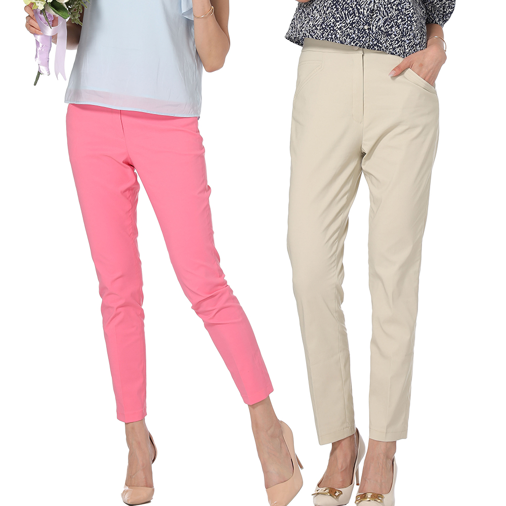 蜜雪兒MySHEROS-素色修身休閒長褲-土黃 0110-23862-51 歷史價格詳細信息