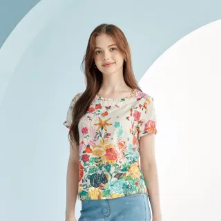 蜜雪兒MySHEROS-純棉印花翻領上衣-灰-0310-21692-21 歷史價格詳細信息