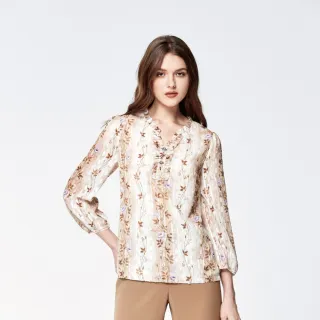 V領滿版條紋印花鬆緊收腰荷葉短袖上衣 《AB15619》 歷史價格詳細信息