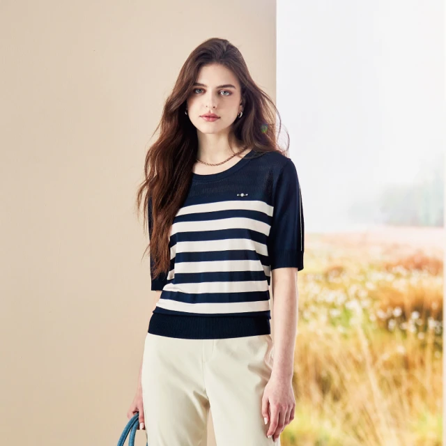 蜜雪兒MySHEROS-典雅印花透膚上衣-藍-0310-21683-70 (僅有尺寸 38) 歷史價格詳細信息