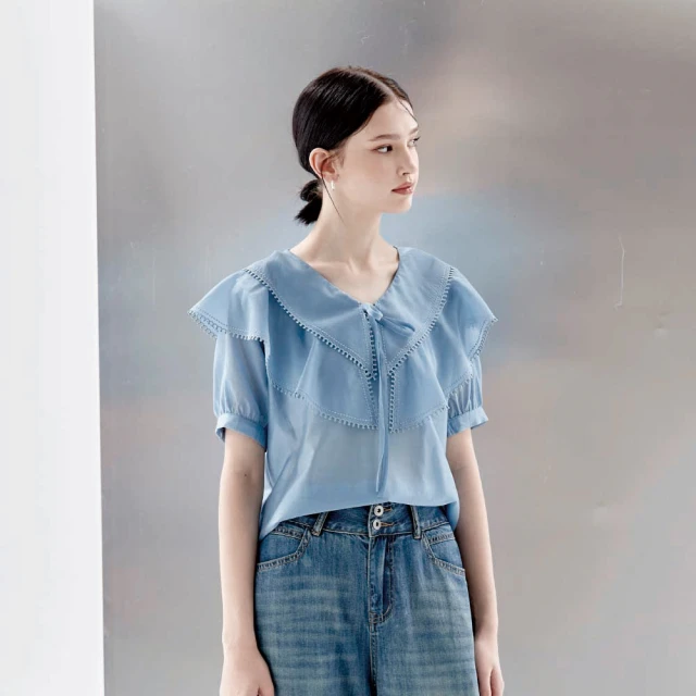 蜜雪兒MySHEROS-圓領綁帶印花上衣-綠 0210-21683-60 (僅有尺寸 40) 歷史價格詳細信息