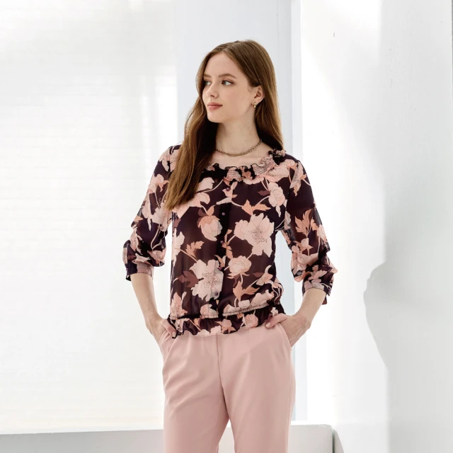 蜜雪兒MySHEROS-氣質印花綁帶雪紡洋裝-黑 9110-28153-20 歷史價格詳細信息