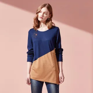 蜜雪兒 羊毛鑲亮鑽圓領顯瘦針織衫 灰MySHEROS 官方直營店 2410-24273-21 歷史價格詳細信息