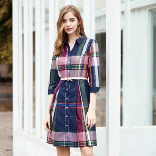 蜜雪兒MySHEROS-圓領格紋洋裝-藍-0310-18153-70 歷史價格詳細信息