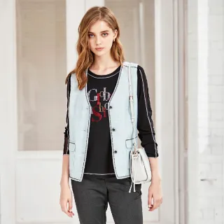 蜜雪兒 羊毛鑲亮鑽圓領顯瘦針織衫 灰MySHEROS 官方直營店 2410-24273-21 歷史價格詳細信息