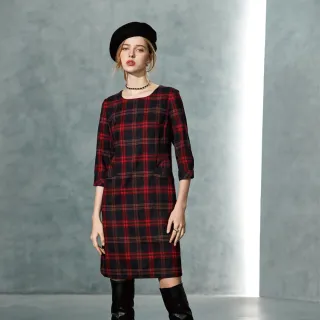 蜜雪兒MySHEROS-圓領格紋綁帶造型上衣-藍-1210-21685-70 歷史價格詳細信息