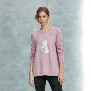 蜜雪兒 羊毛鑲亮鑽圓領顯瘦針織衫 灰MySHEROS 官方直營店 2410-24273-21 歷史價格詳細信息