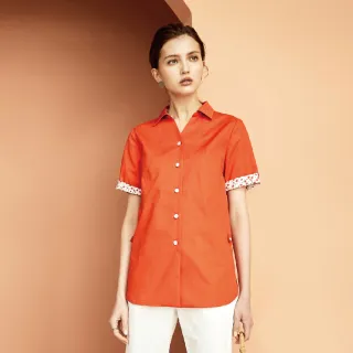 蜜雪兒MySHEROS-翻領小碎花排扣純棉上衣-白-1110-21667-10 歷史價格詳細信息