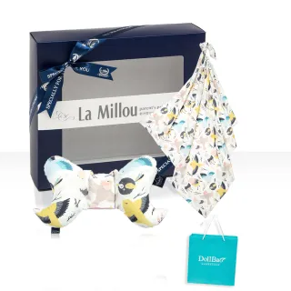 【La Millou】竹纖涼感嬰兒包巾+豆豆小豬枕(附送禮禮盒+提袋_多款可選_彌月禮盒) 歷史價格詳細信息