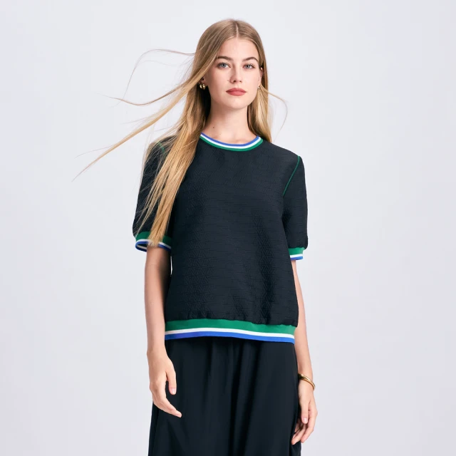 【KERAIA 克萊亞】星空畫作鉑金藍優雅設計V領上衣 歷史價格詳細信息