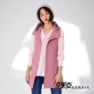【KERAIA 克萊亞】粉啄格菱綁帶鋪棉短外套 歷史價格詳細信息