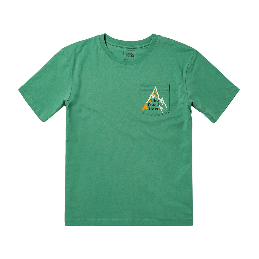 The North Face北面男款綠色胸前大尺寸潑墨印花長袖大學T｜86Q0I0P 歷史價格詳細信息