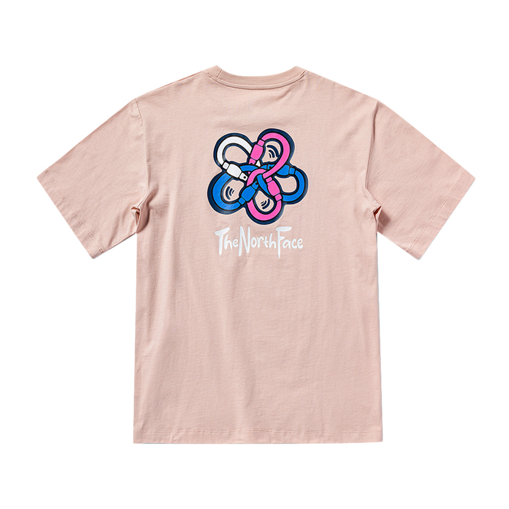 The North Face北面男女款粉色純棉對話泡泡愛心印花短袖T恤｜8CSYLK6 歷史價格詳細信息