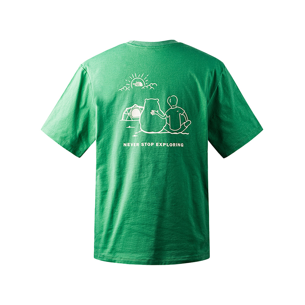 The North Face北面男款綠色胸前大尺寸潑墨印花長袖大學T｜86Q0I0P 歷史價格詳細信息