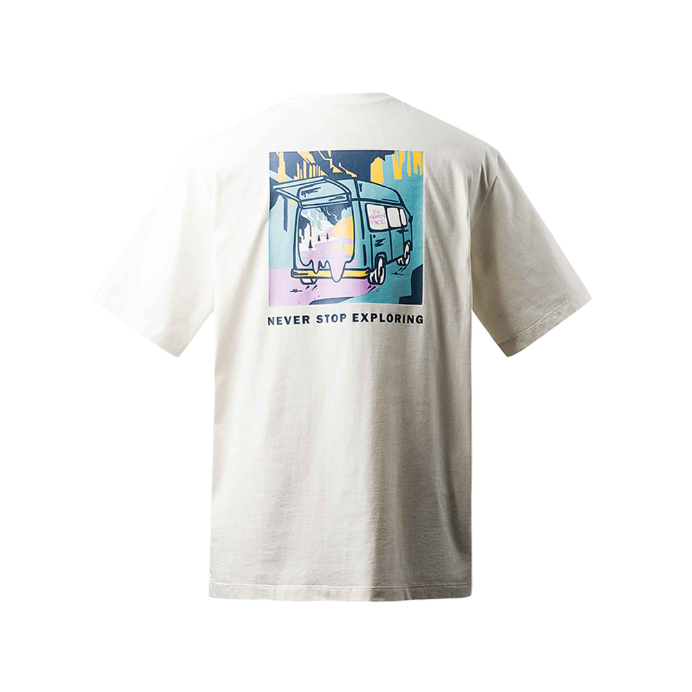 The North Face北面男款米白色背部品牌LOGO印花寬鬆大學T｜86PYN3N 歷史價格詳細信息