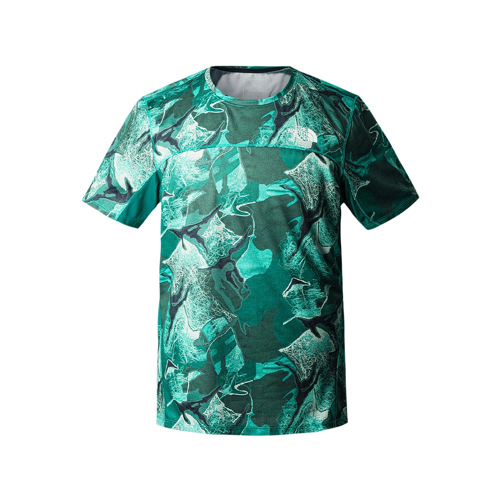 The North Face北面男款綠色胸前大尺寸潑墨印花長袖大學T｜86Q0I0P 歷史價格詳細信息