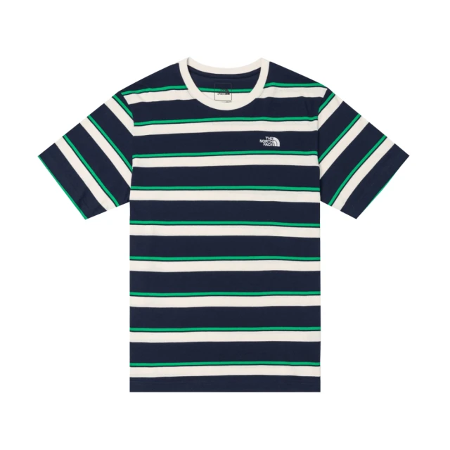 The North Face北面男款藍色條紋純棉舒適透氣經典圓領短袖T恤｜87VTSPI 歷史價格詳細信息