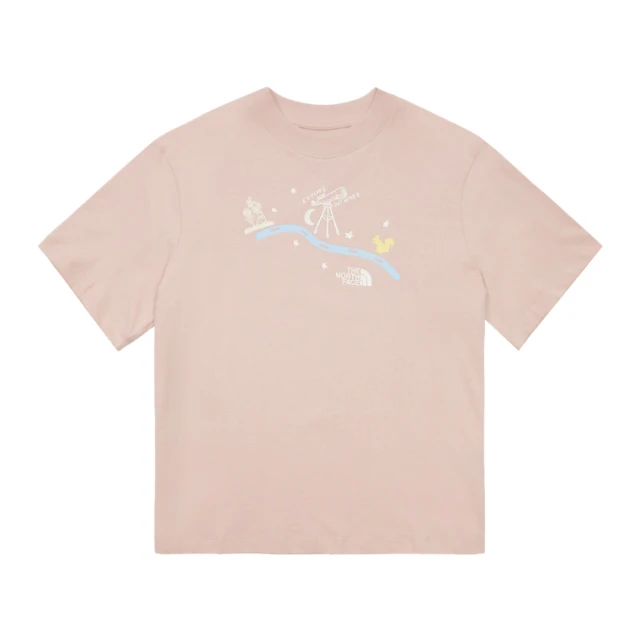 The North Face北面女款粉色純棉舒適透氣胸前可愛手繪印花短袖T恤｜8ASQLK6 歷史價格詳細信息