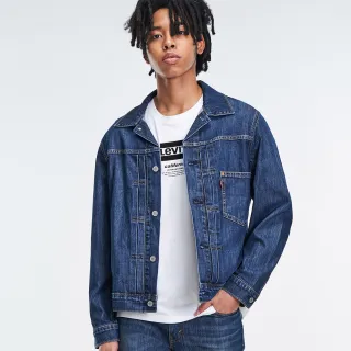 【LEVIS】男款 Type 1復古寬鬆版毛領牛仔外套 / 精工中藍染水洗 / 後調節帶設計  人氣新品 歷史價格詳細信息