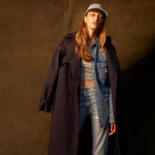 【LEVIS】女款 長版格紋襯衫羊毛外套 / 復古學院風配色 / 秋冬形象款 熱賣單品 A0716-0000 歷史價格詳細信息