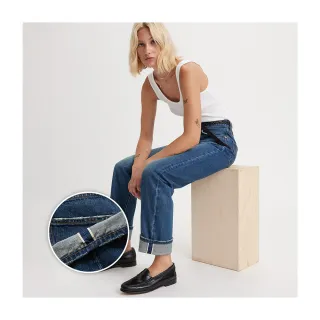 【LEVIS】女款 501 81S 上寬下窄 高腰修身排釦小直筒牛仔長褲 / 精工中藍染水洗 人氣新品 歷史價格詳細信息