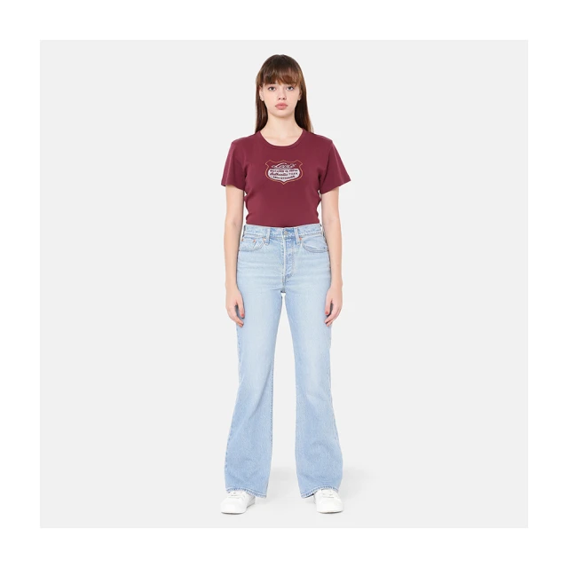 Levis  Wedgie高腰修身直筒排釦牛仔長褲/精工輕藍染刷白/彈性布料 及踝款 女 34964-0178 人氣新品 歷史價格詳細信息