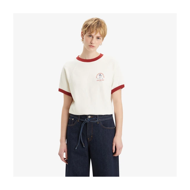 Levis 短袖學院T恤 / 中短版方正寬袖版型 / 雛菊復古Logo 女款-人氣新品 69973-0214 歷史價格詳細信息