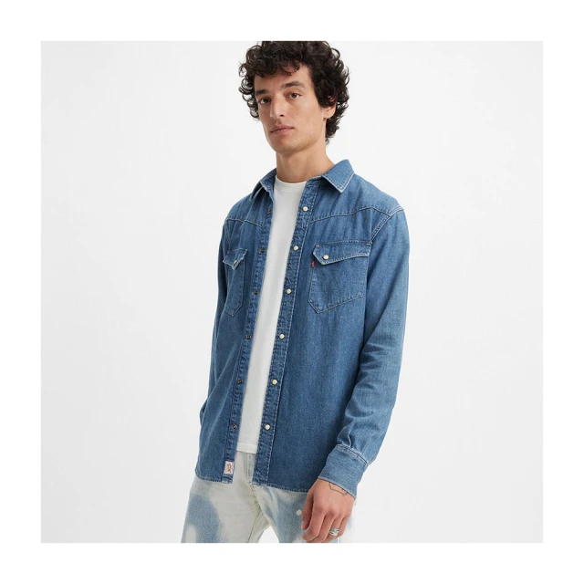 【LEVIS 官方旗艦】1954s 男款 長角丹寧牛仔長袖襯衫 人氣新品 A6130-0002 歷史價格詳細信息