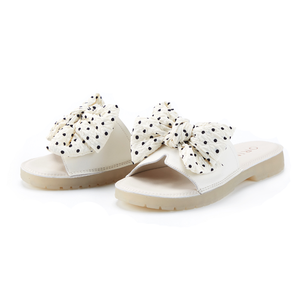 ORIN 點點絲帶蝴蝶結Q軟拖鞋 黑色 歷史價格詳細信息