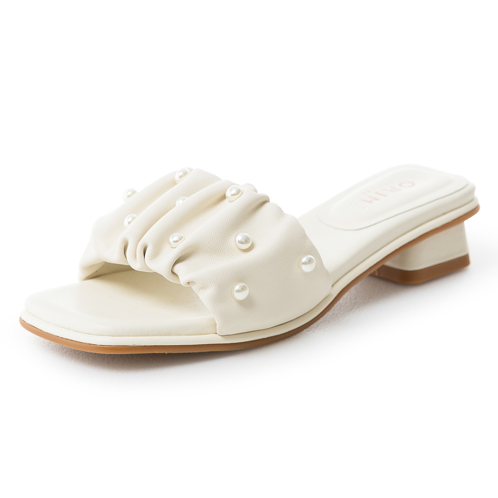 ORIN 抓皺蝴蝶結羊皮低跟拖鞋 紫色 歷史價格詳細信息