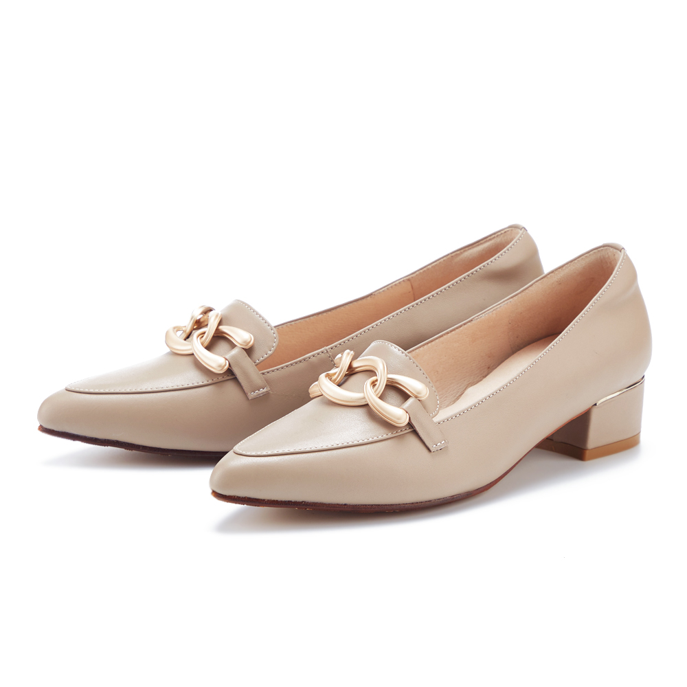 ORIN 金屬鏤空皮帶牛皮樂福鞋 白色 歷史價格詳細信息