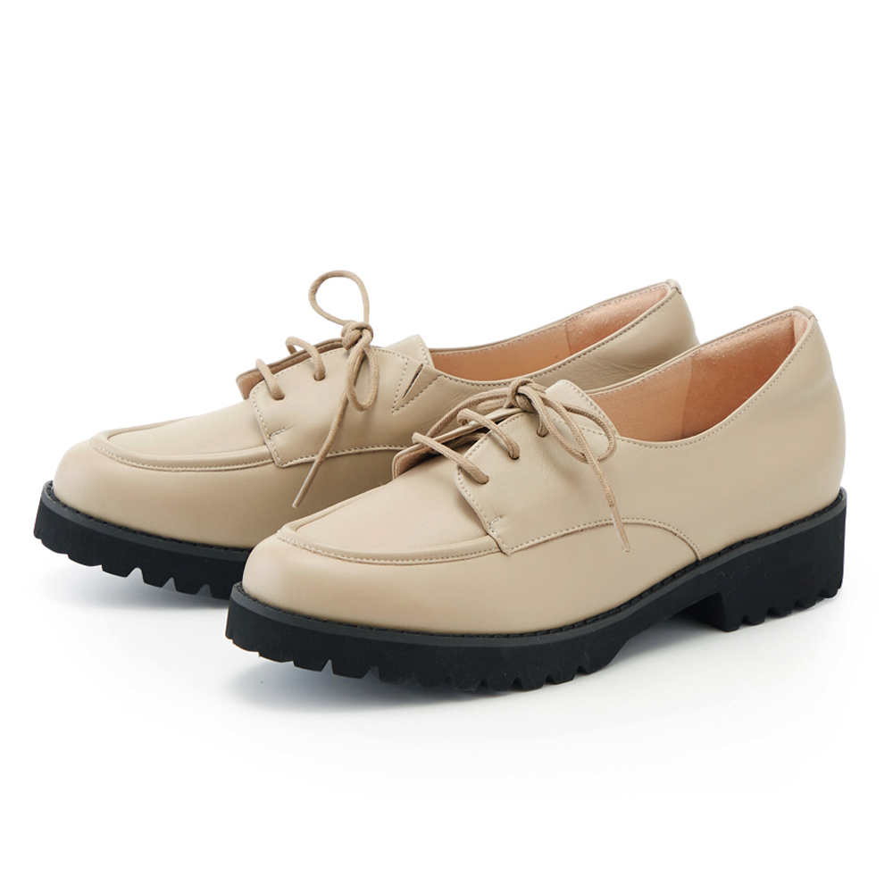 CHOiCE 真皮復古撞色免綁帶厚底休閒鞋 白+綠 歷史價格詳細信息