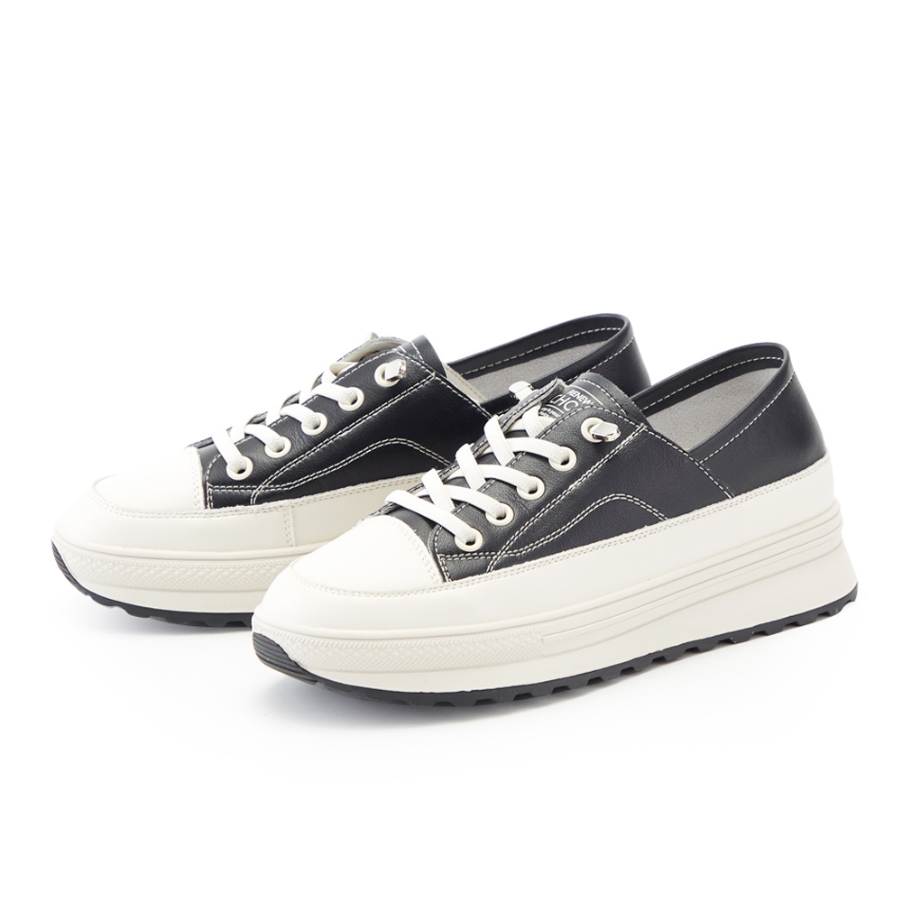 【CHOiCE】免綁帶牛皮厚底休閒鞋(白色) 歷史價格詳細信息