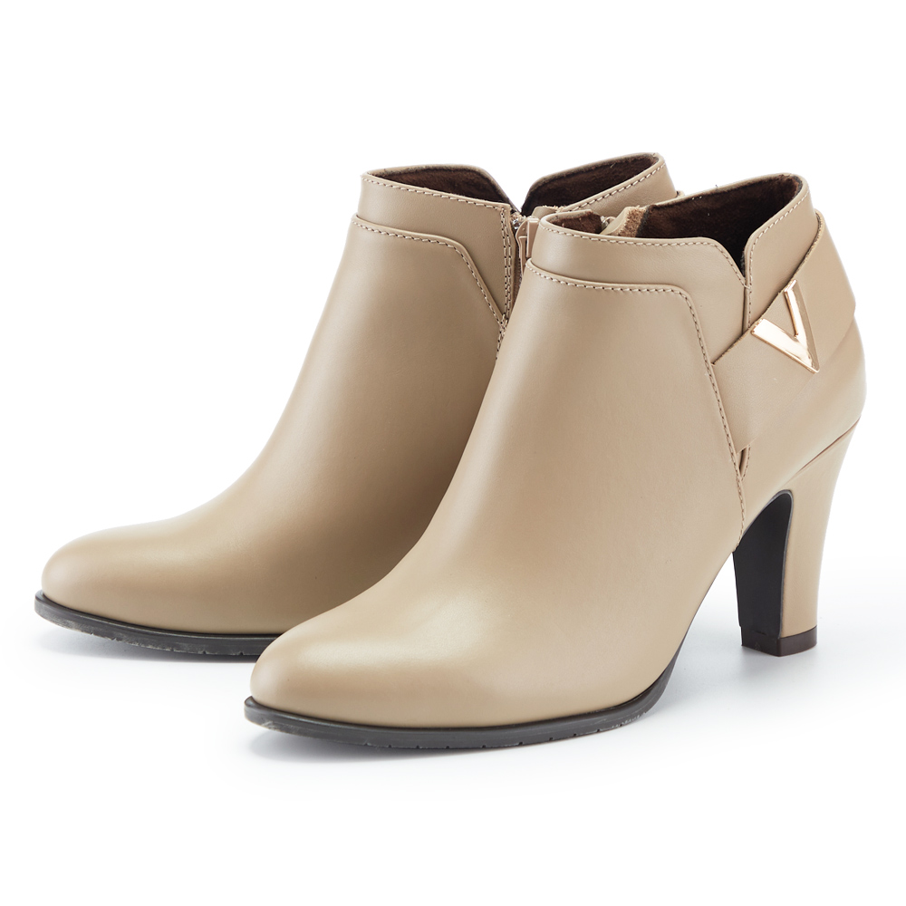 ORIN 時髦羊皮拉鍊細中跟短靴 黑色 歷史價格詳細信息