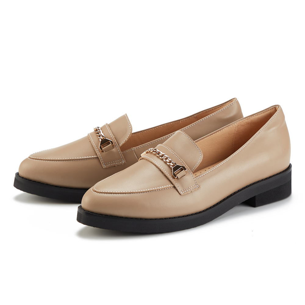 ORIN 金屬鏤空皮帶牛皮樂福鞋 白色 歷史價格詳細信息