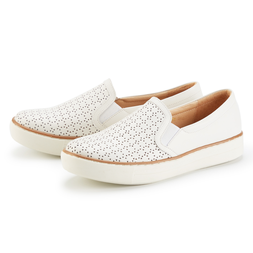 ORIN 洞洞造型蝴蝶結真皮方頭平底鞋 杏色 歷史價格詳細信息