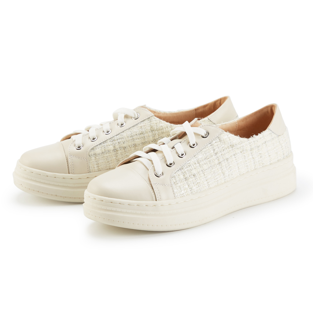 ORIN 異材質拼接蝴蝶結真皮方頭平底鞋 粉色 歷史價格詳細信息