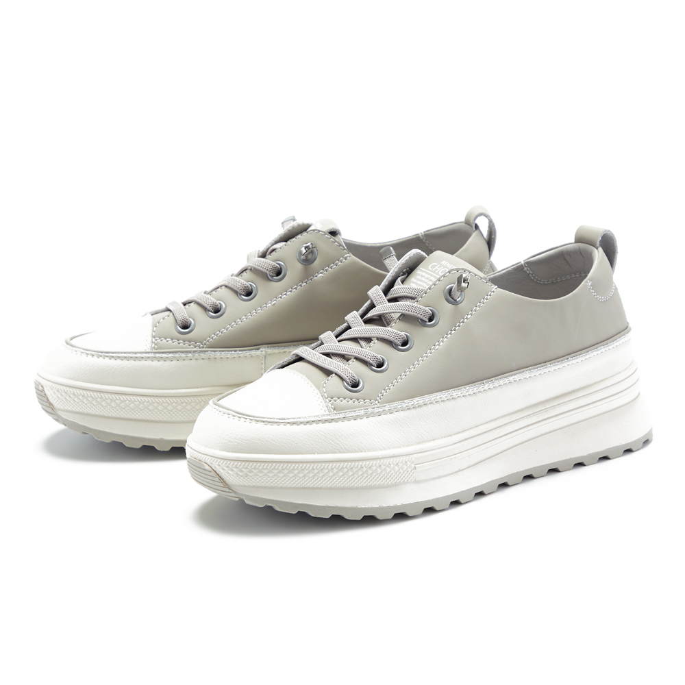 CHOiCE 真皮免綁帶厚底兩穿休閒鞋 棕色 歷史價格詳細信息