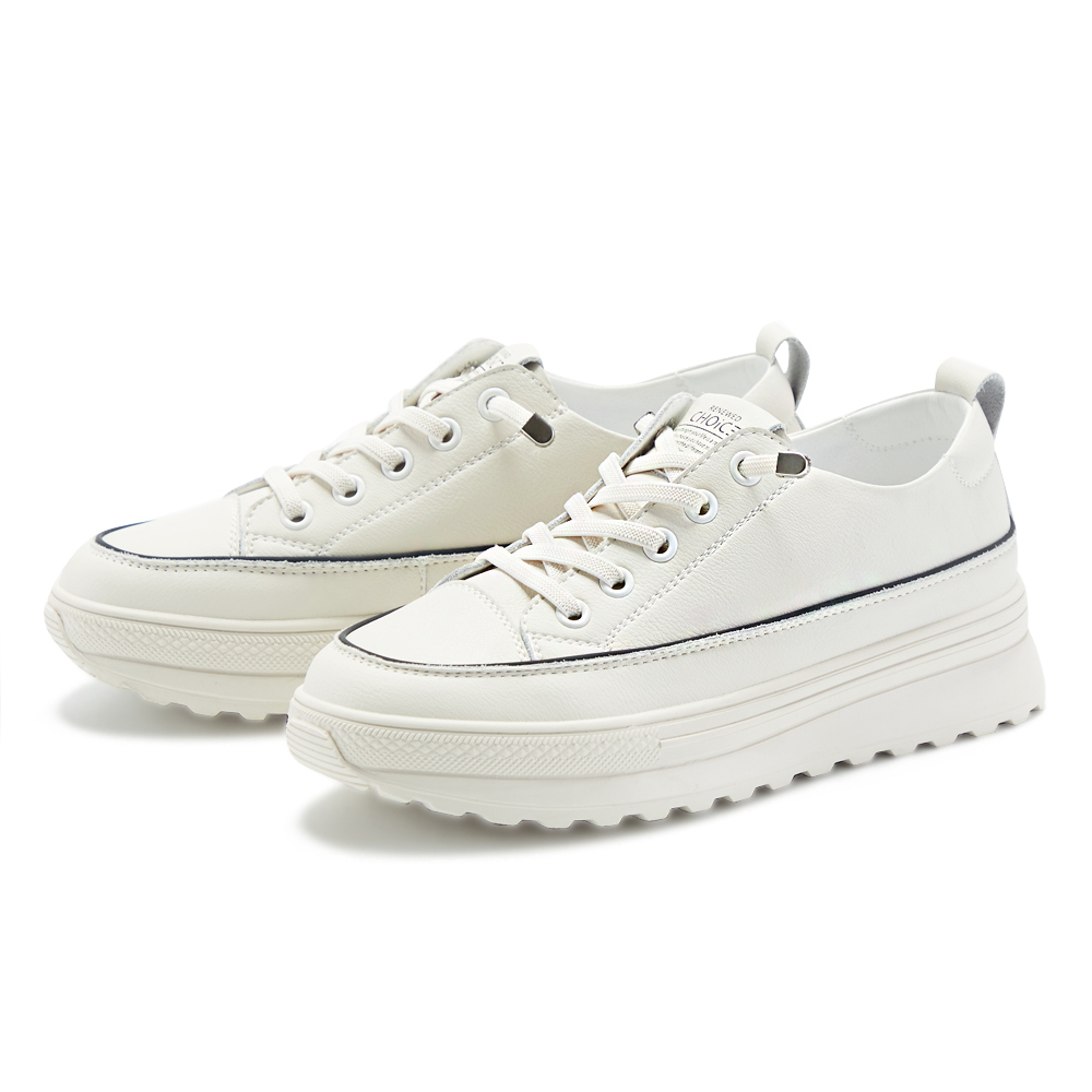 CHOiCE 真皮免綁帶厚底兩穿休閒鞋 棕色 歷史價格詳細信息