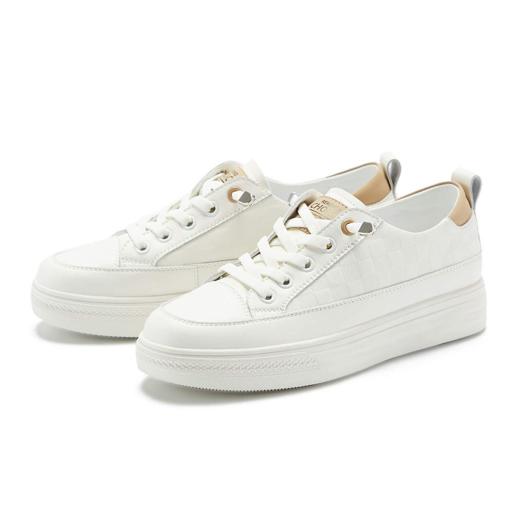 【CHOiCE】厚底綁帶造型反光老爹鞋(杏色) 歷史價格詳細信息