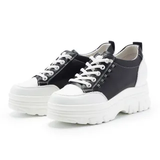 TAS率性綁帶內增高休閒鞋-個性黑 歷史價格詳細信息