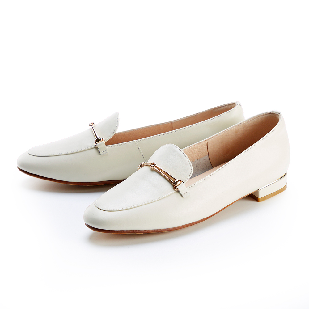 ORIN 金屬斜邊飾條羊皮中跟 女 拖鞋 白色 歷史價格詳細信息