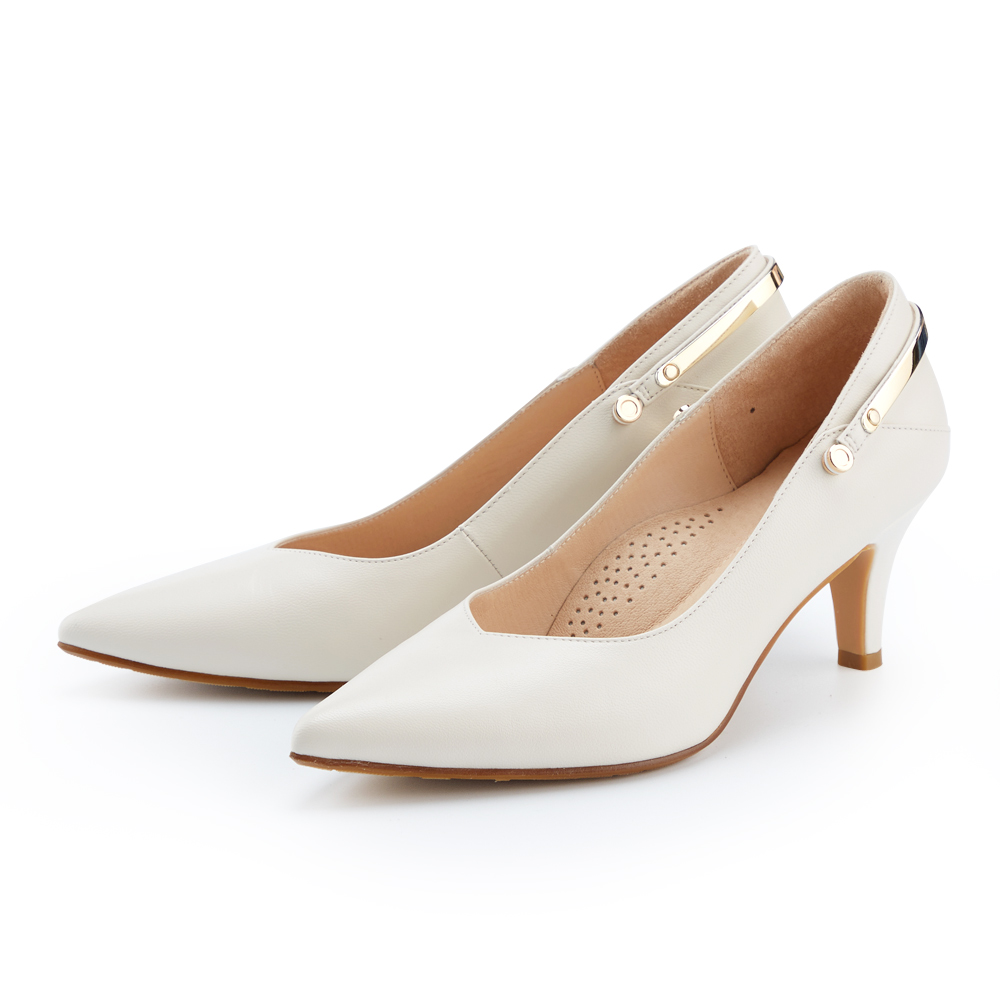 ORIN 金屬鏤空皮帶牛皮樂福鞋 白色 歷史價格詳細信息