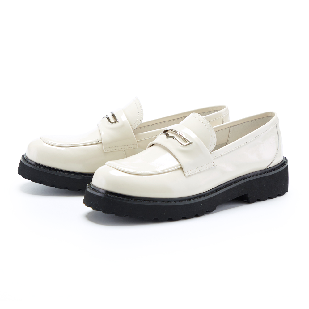 CHOiCE 真皮復古撞色免綁帶厚底休閒鞋 白+綠 歷史價格詳細信息