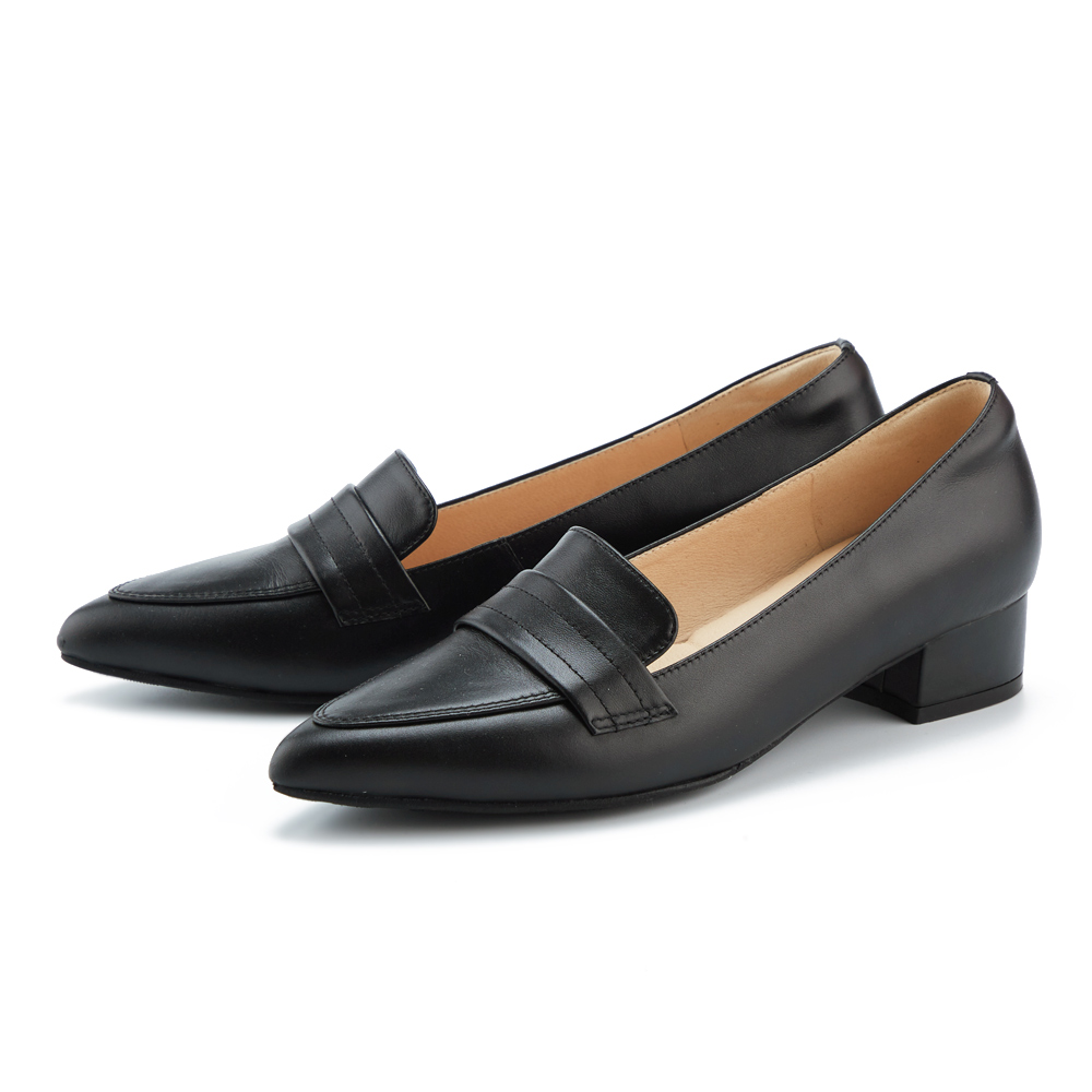 ORIN 質感羊皮素面尖頭粗低跟鞋 可可 歷史價格詳細信息