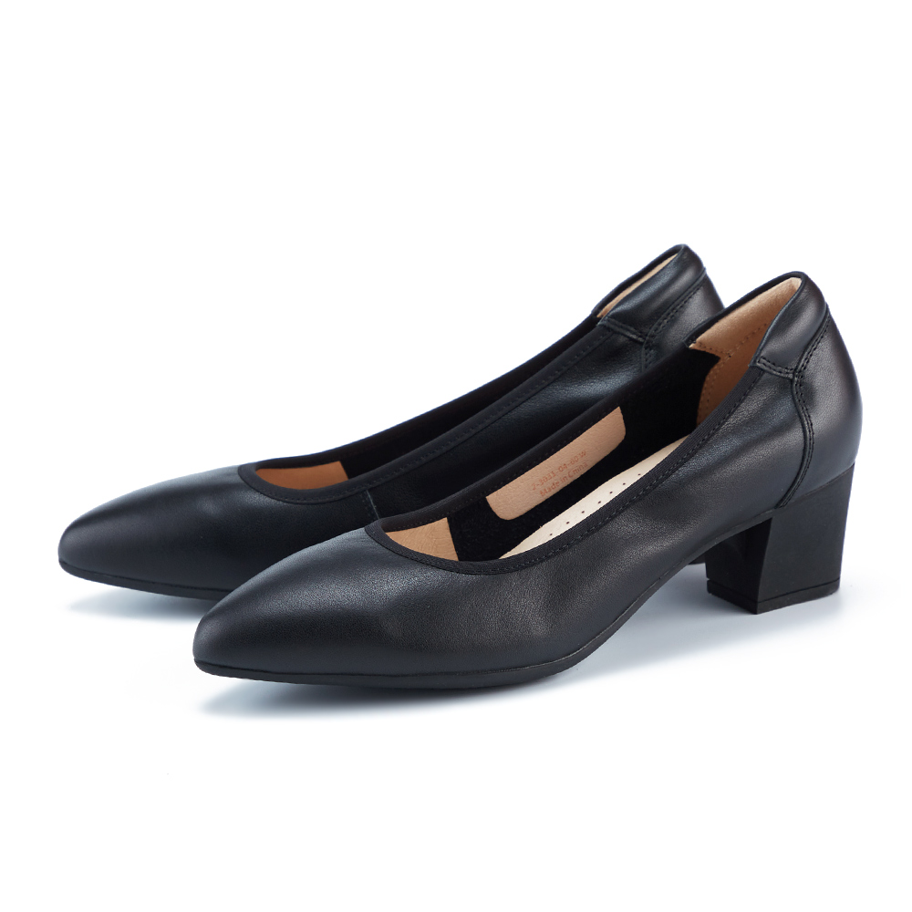 ORIN 百搭素面羊皮尖頭中跟鞋 黑色 歷史價格詳細信息