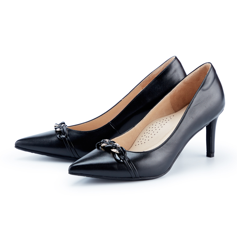 ORIN 氣質典雅羊皮尖頭高跟鞋 黑色 歷史價格詳細信息